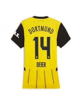 Billige Borussia Dortmund Maximilian Beier #14 Hjemmedrakt Dame 2024-25 Kortermet